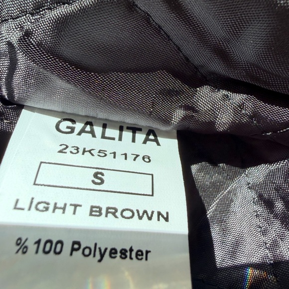 Faux-Leather Varsity Jacket in Brown and Black with Patch Detail - Picture 13 of 13